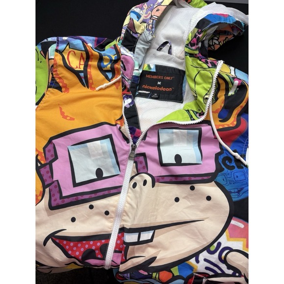 Members Only X Nickelodeon Rugrats Cartoon Hooded Zip Jacket Multicolor Men's M - Picture 4 of 12